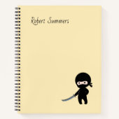 小さい怒忍者名前をカスタムするオンイエロー ノートブック (正面)