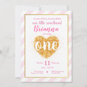 小さい恋人のバレンタインの最初誕生日の招待 招待状 (正面)