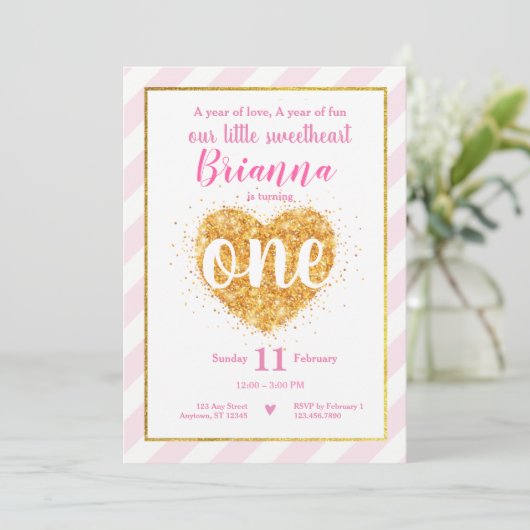 小さい恋人のバレンタインの最初誕生日の招待 招待状 (スタンド正面)