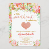 小さい恋人のバレンタインデーのベビーシャワー 招待状 (正面/裏面)