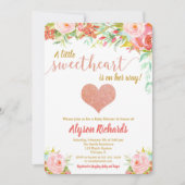 小さい恋人のバレンタインデーのベビーシャワー 招待状 (正面)