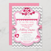 小さい恋人のフクロウの女の子のベビーシャワーの招待状 招待状 (正面/裏面)