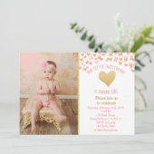 小さい恋人の最初誕生日の写真の招待状 招待状 (スタンド正面)