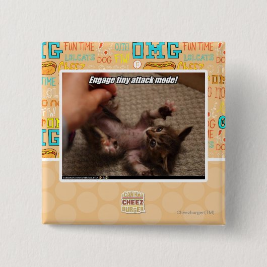 小さい攻撃モードを従事させて下さい! 缶バッジ (正面)