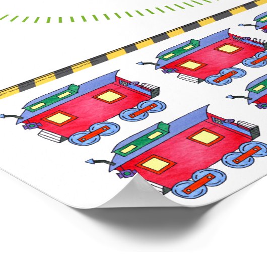 小さい方に車のピンをトレインゲームに ポスター (角)