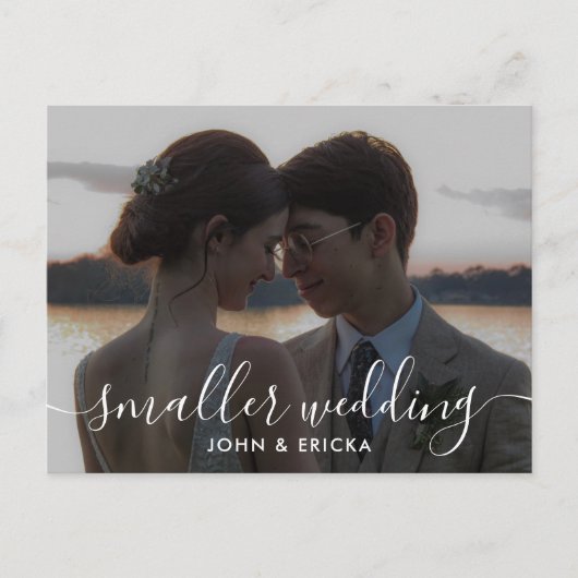小さい方の結婚写真の発表 インビテーションポストカード (正面)