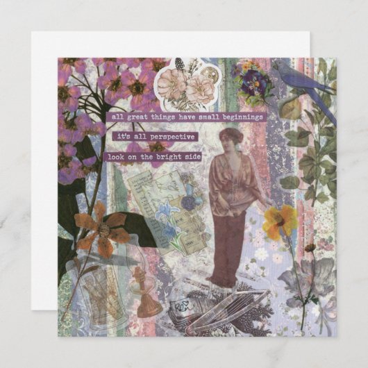 小さい最初のフラットグリーティングカード (正面/裏面)