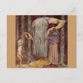 小さい枝を提供するトロール ポストカード