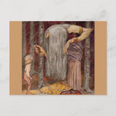 小さい枝を提供するトロール ポストカード (正面)