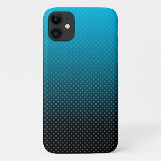 小さい水玉模様の青いグラデーション Case-Mate iPhoneケース (裏面)