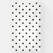 小さい水玉模様パターン: 黒及び白 横断幕 (縦)