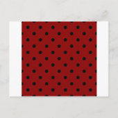 小さい水玉模様 – 黒と濃い赤 ポストカード (正面)