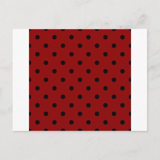 小さい水玉模様 – 黒と濃い赤 ポストカード (正面)