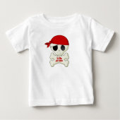 小さい海賊どくろ印の子供のTシャツ ベビーTシャツ (正面)