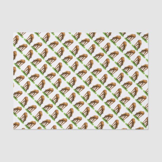 小さい牧草を食べる馬の子馬のティッシュペーパー 薄葉紙 (正面)