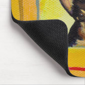 小さい犬のチワワのminpinの絵画を黒くし、日焼けさせて下さい マウスパッド (コーナー)