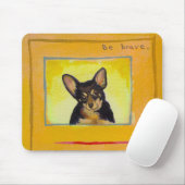 小さい犬のチワワのminpinの絵画を黒くし、日焼けさせて下さい マウスパッド (マウス)