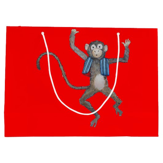 小さい猿のギフトバッグ ラージペーパーバッグ (裏面)