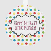 小さい猿のハッピーバースデーのオーナメント オーナメント (裏面)