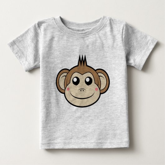 小さい猿の乳児のTシャツ ベビーTシャツ (正面)