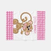 小さい猿の女の赤ちゃんのフリースブランケット フリースブランケット (正面(横))