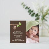 小さい猿の女の赤ちゃんの誕生の写真の発表 招待状 (スタンド正面)