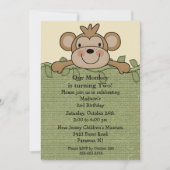 小さい猿の子供の誕生日の招待状 招待状 (正面)