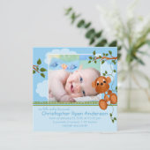 小さい猿の男の赤ちゃんの写真の発表 案内状 (スタンド正面)