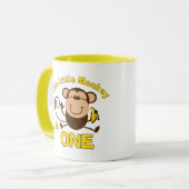 小さい猿の第1誕生日の男の子のマグ マグカップ (正面左)