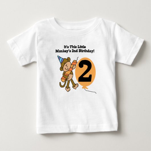 小さい猿の第2誕生日 ベビーTシャツ (正面)