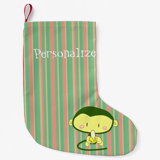 小さい猿 スモールクリスマスストッキング (正面)