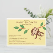 小さい猿-黄色|のベビーシャワーの招待 招待状 (スタンド正面)