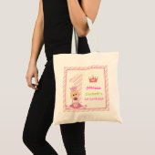 小さい王女および王冠の女の子の第1誕生日のピンク トートバッグ (正面(商品))