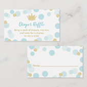 小さい王子ベビーシャワーのおむつのラッフルのチケット エンクロージャーカード (正面/裏面)