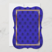 小さい王子ベビーシャワーの招待状、青いブラケット 招待状 (裏面)