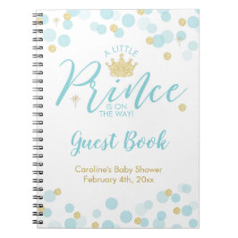小さい王子ベビーシャワーの来客名簿 ノートブック