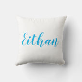 小さい王子Blueの文字および金ゴールドの王冠 クッション (裏面)