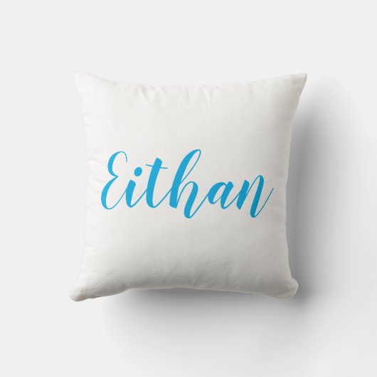 小さい王子Blueの文字および金ゴールドの王冠 クッション (裏面)