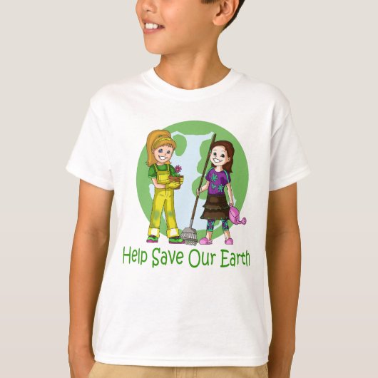 小さい環境にやさしいことをしようおよびピーナツTシャツ Tシャツ (正面)