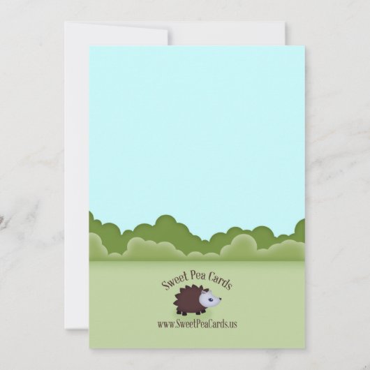 小さい生き物の森林動物のシャワーの招待状 招待状 (裏面)