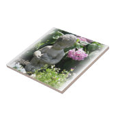 小さい男の子および鳥の庭の彫像 タイル (側面)