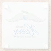 小さい男の子のコースターのために天国を感謝していして下さい ガラスコースター (裏面)