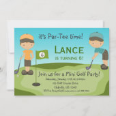 小さい男の子のゴルフ誕生日のパーティの招待状 招待状 (正面)