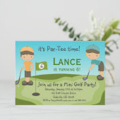 小さい男の子のゴルフ誕生日のパーティの招待状 招待状 (スタンド正面)