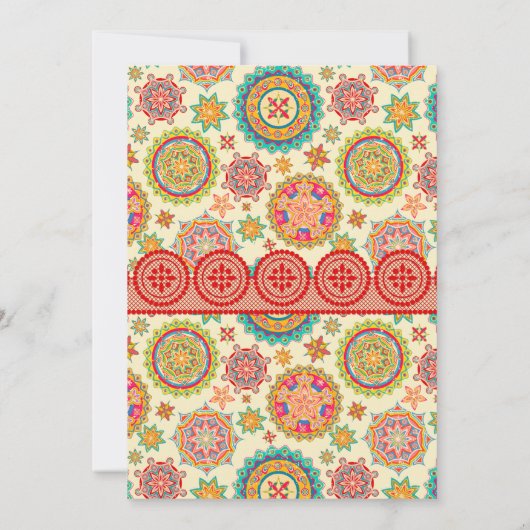 小さい男の子のスペインのなメキシコソンブレロのカラフル 招待状 (裏面)