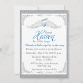 小さい男の子のベビーシャワーのために天国を感謝していして下さい 招待状 (正面)