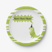 小さい男の子の恐竜の緑のディーノのテーマの装飾 ペーパープレート (正面)