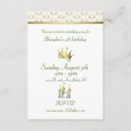 小さい男の子の王子Birthday 招待状