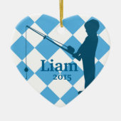 小さい男の子の行った採取 セラミックオーナメント (正面)