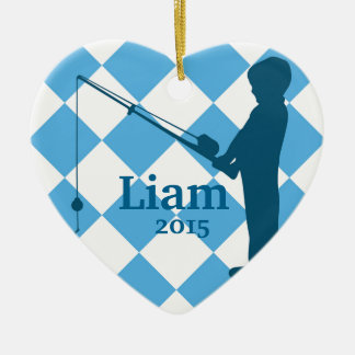 小さい男の子の行った採取 セラミックオーナメント